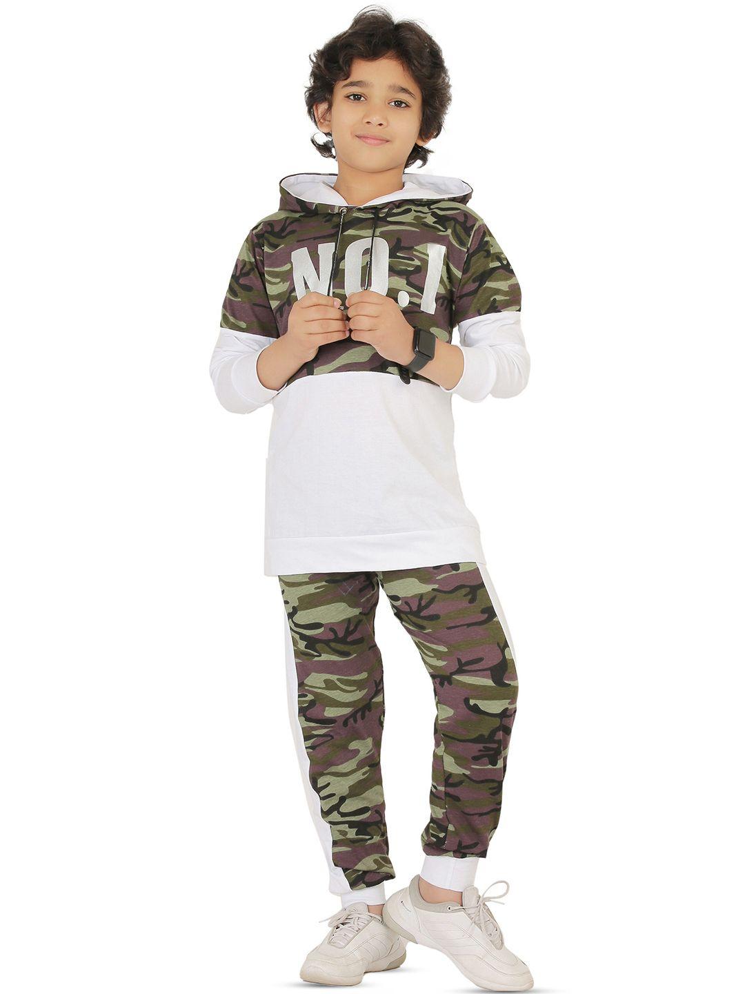 smartraho boys camouflage printed pure cotton t-shirt with joggers