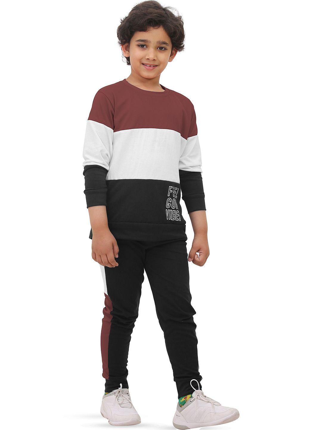 smartraho boys colourblocked t-shirt with trousers