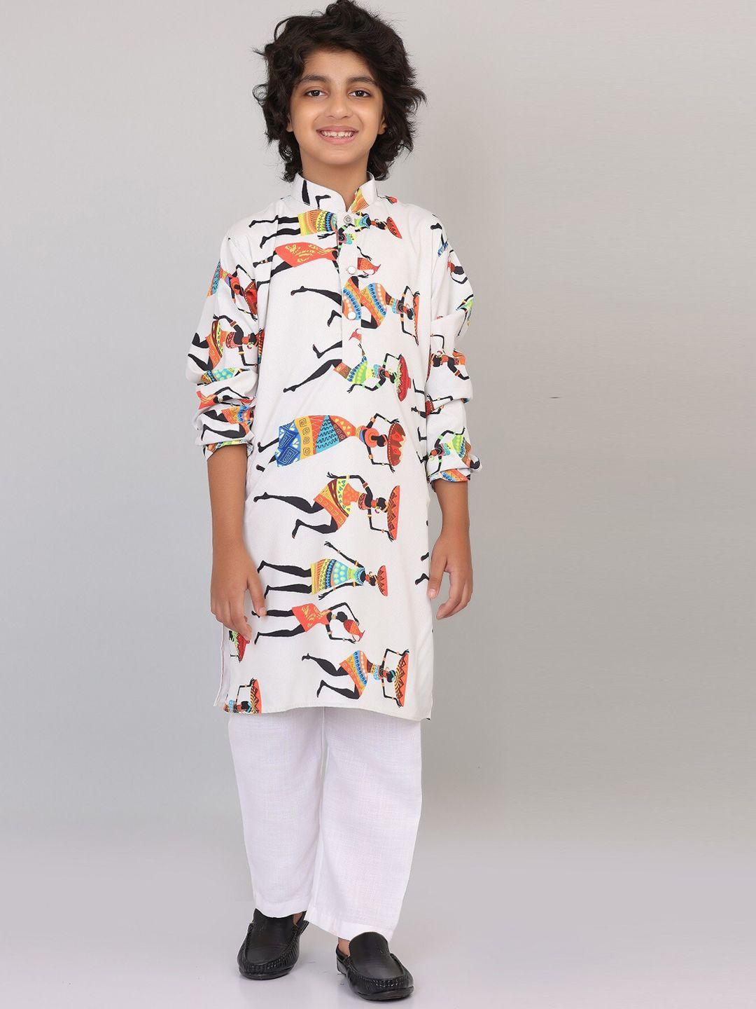 smartraho boys ethnic motifs printed kurta with pyjamas