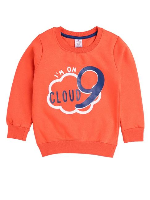 smarty kids orange printed sweatshirt