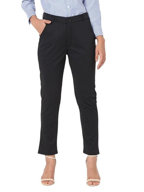 smarty pants black straight fit trousers