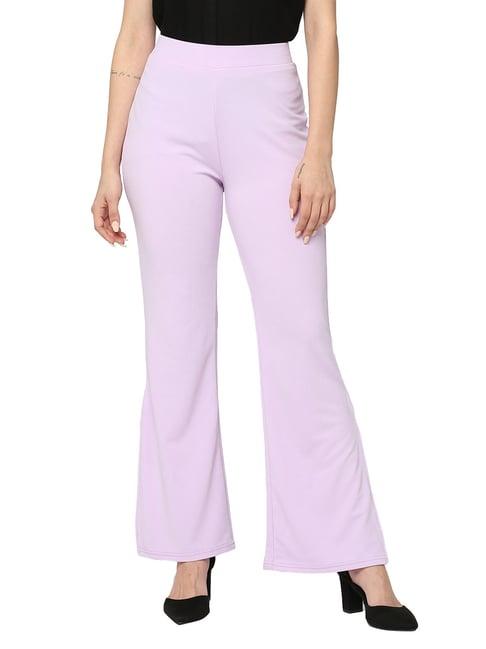 smarty pants lilac polyester flared fit high rise trousers