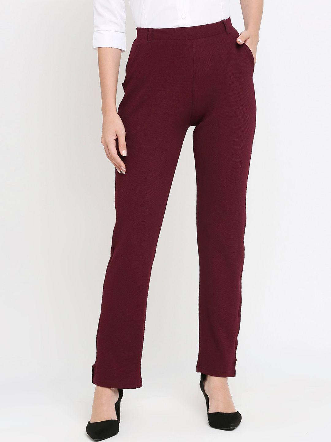 smarty pants women relaxed straight leg straight fit easy wash cotton formal trousers