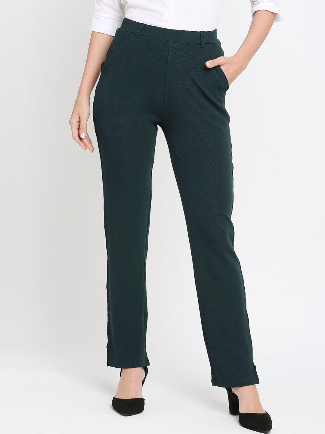 smarty pants women straight fit mid-rise formal trouser