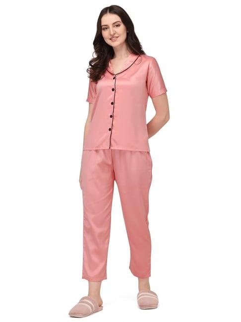 smarty pants baby pink satin  shirt with pyjamas