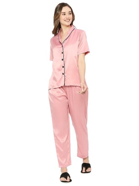 smarty pants light pink satin  shirt with pyjamas