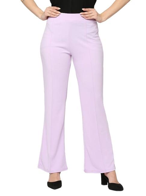 smarty pants lilac polyester flared fit high rise trousers