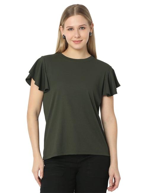 smarty pants olive top