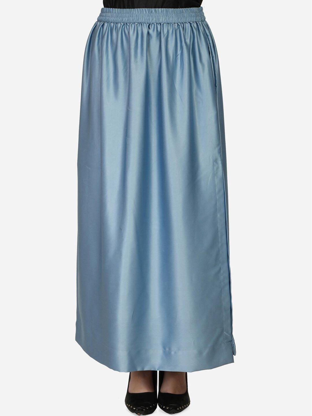 smarty pants women blue solid maxi-length skirt