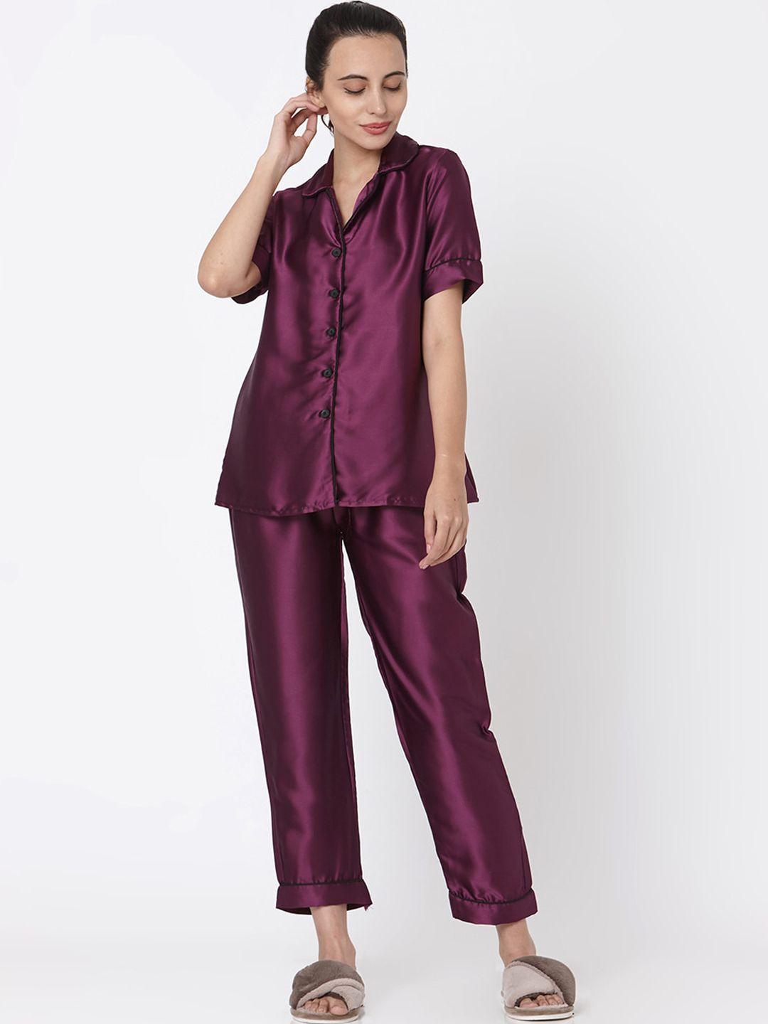 smarty pants women purple night suit