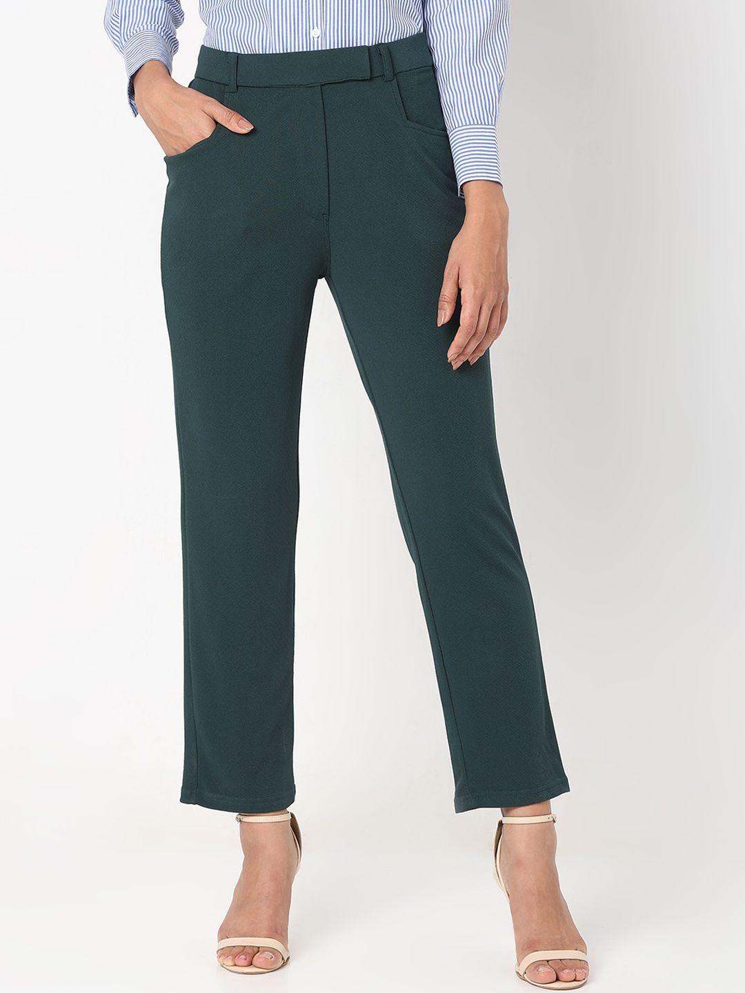 smarty pants women relaxed straight leg high-rise lint free formal trousers
