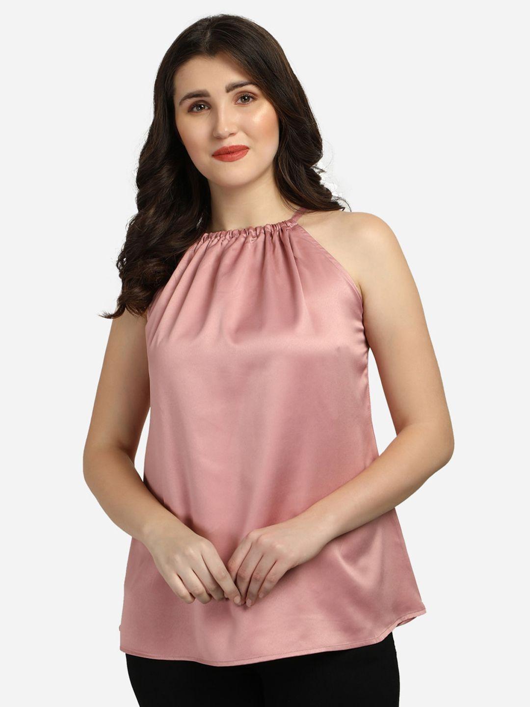 smarty pants women rose gold satin top