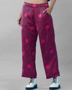 smiley print relaxed fit palazzos