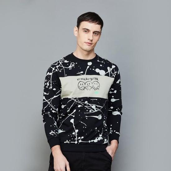 smiley world men printed sweatshirt