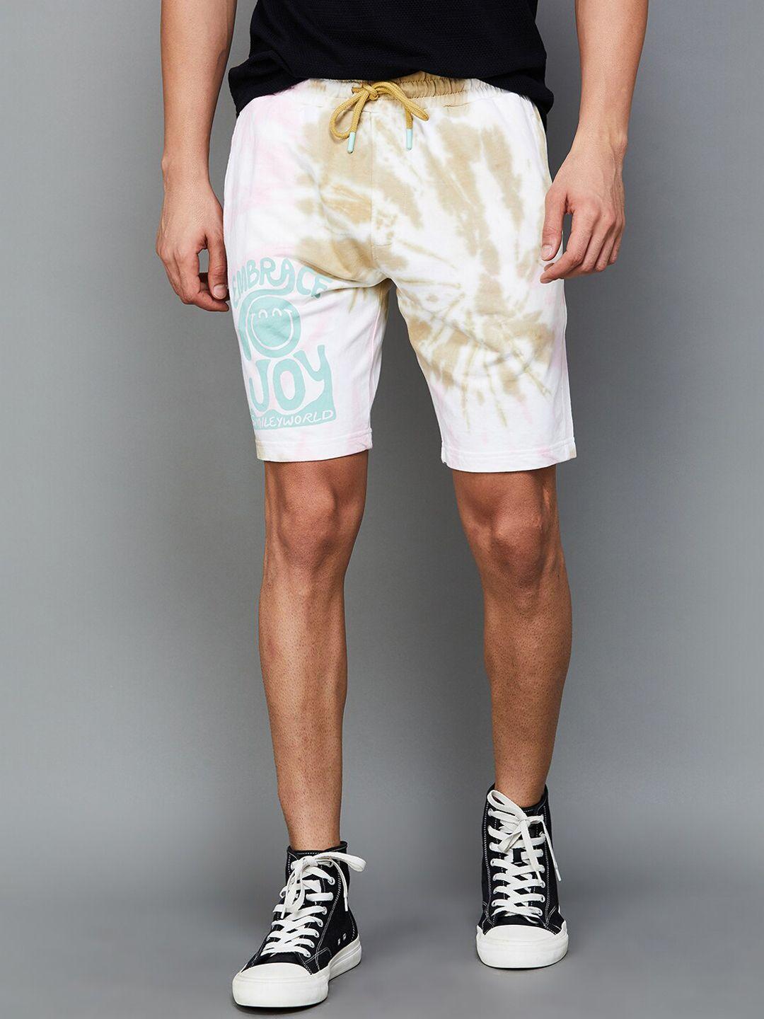 smileyworld men abstract printed cotton shorts