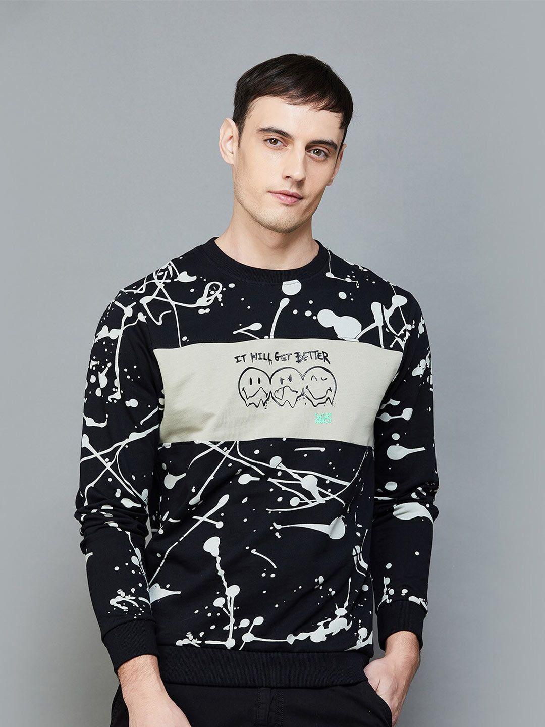 smileyworld abstract printed cotton sweatshirt