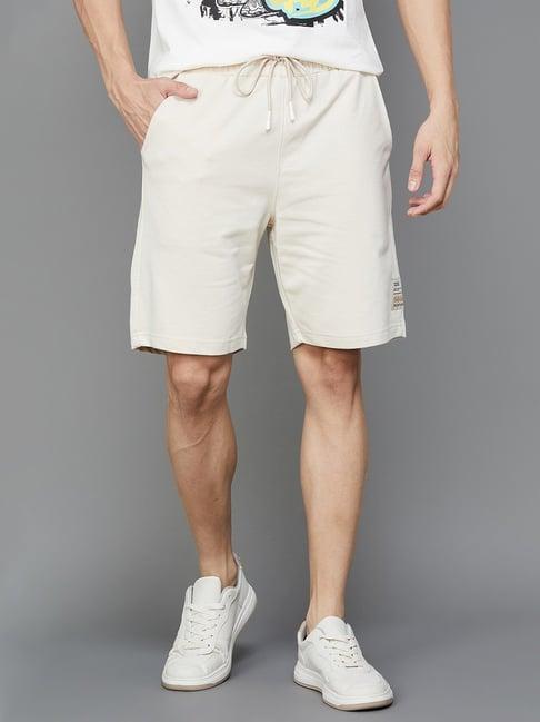 smileyworld beige cotton regular fit shorts