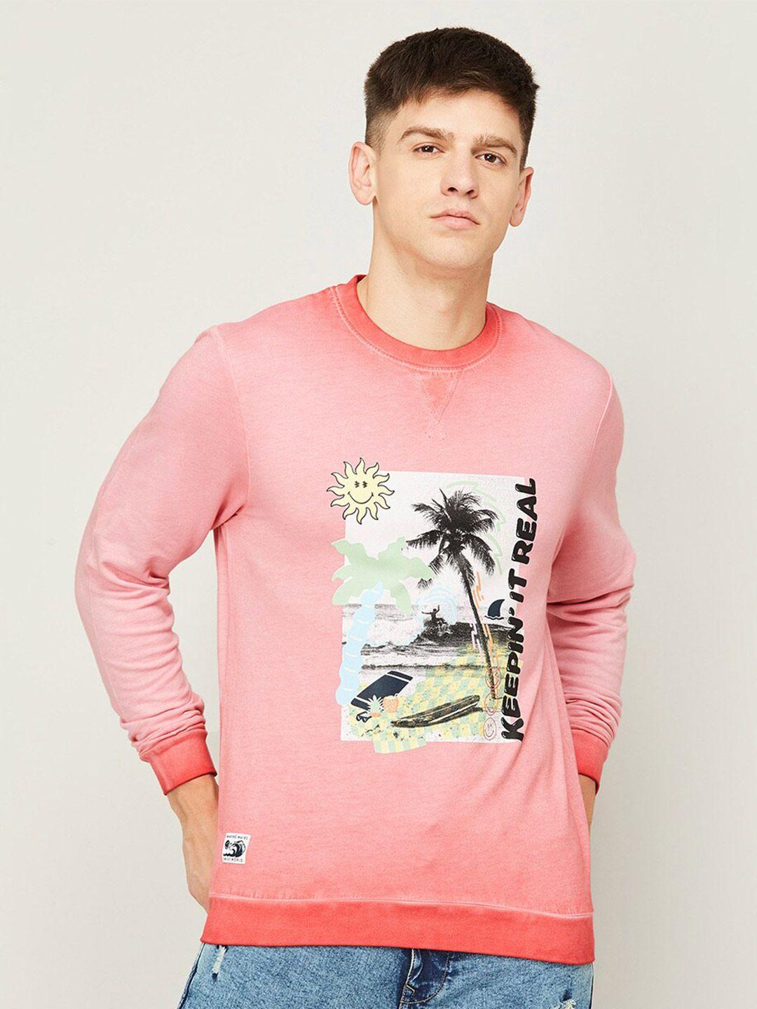 smileyworld graphic printed cotton pullover sweatshirt