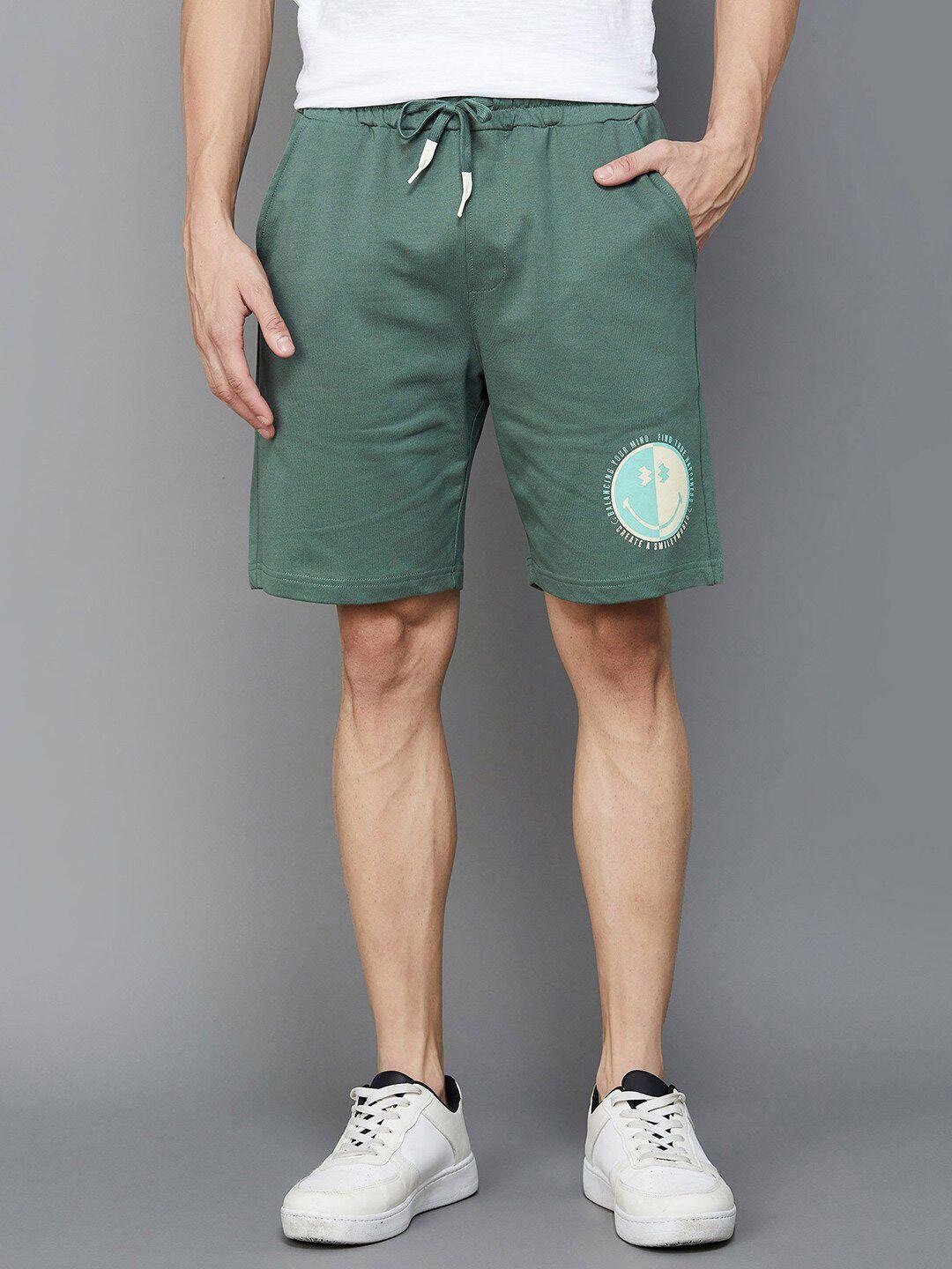 smileyworld men mid-rise cotton shorts