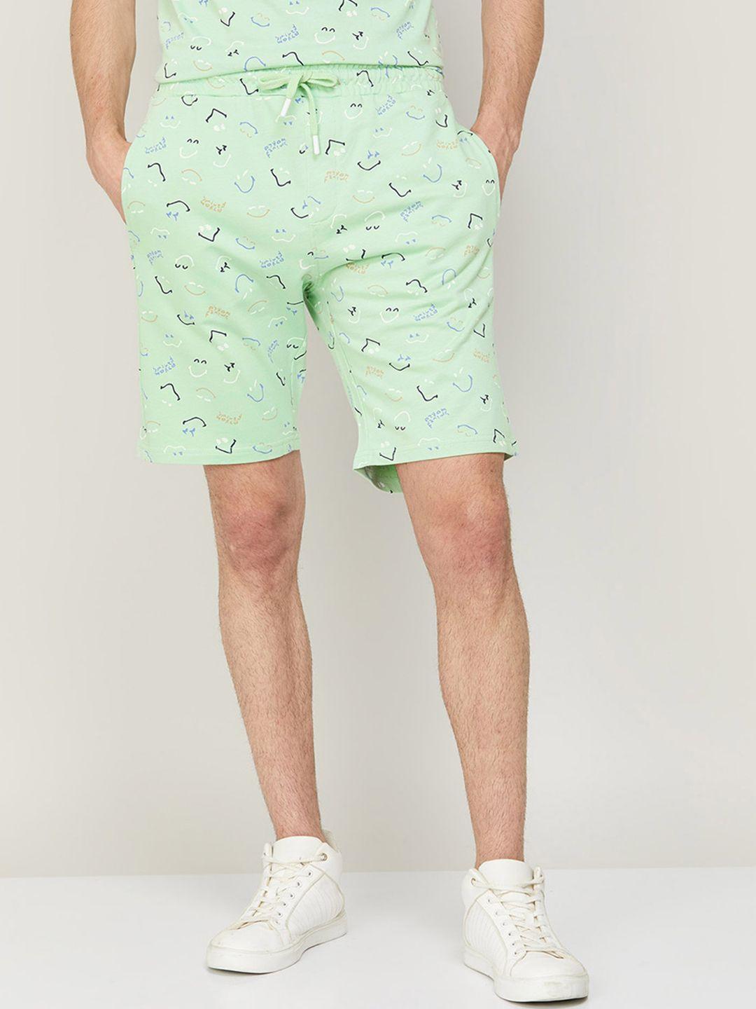 smileyworld men printed cotton shorts