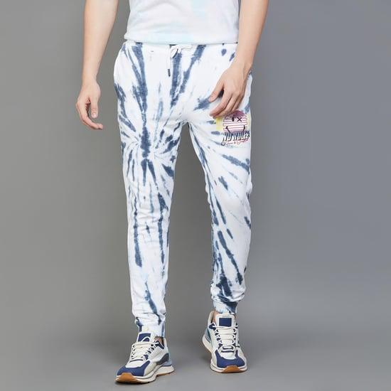 smileyworld men tie-dye printed elasticated joggers