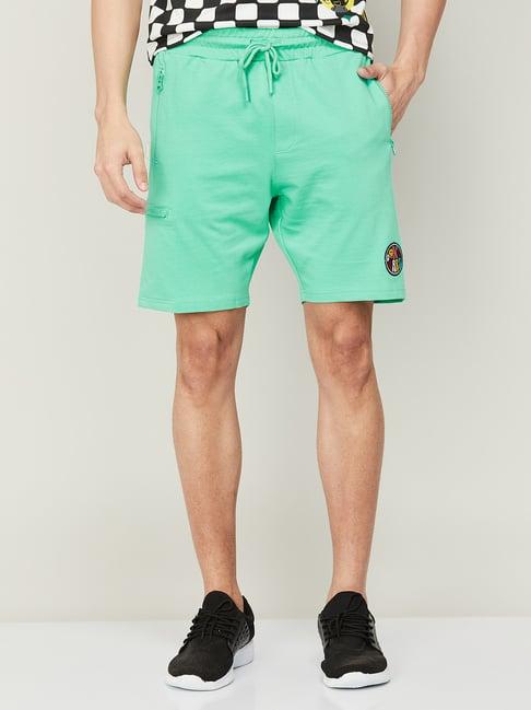 smileyworld mint cotton regular fit shorts