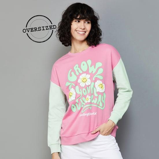 smileyworld women printed sweatshirt
