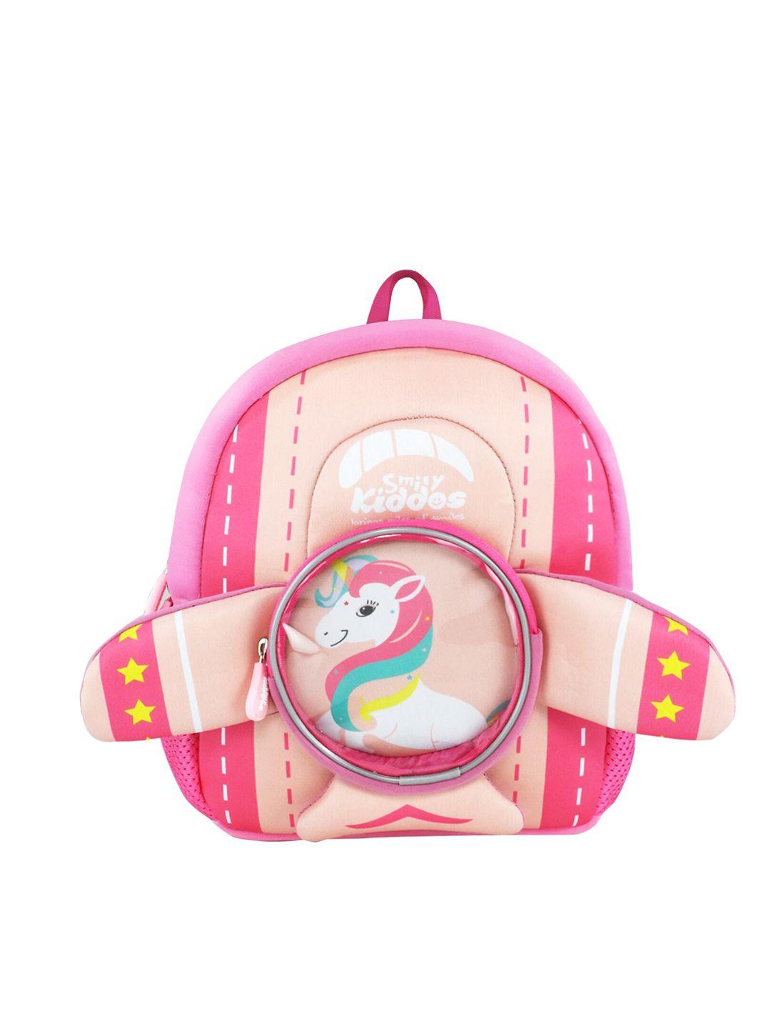 smily kiddos unisex kids pink & peach-coloured graphic backpack