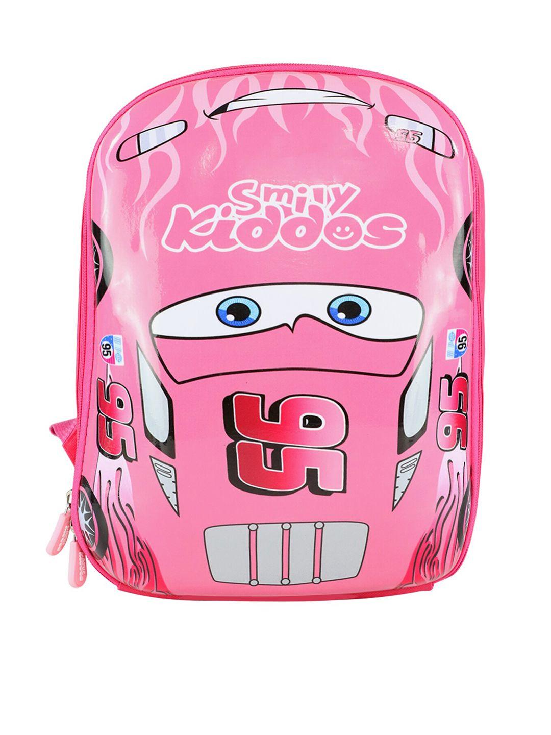 smily kiddos unisex kids pink & white graphic backpack