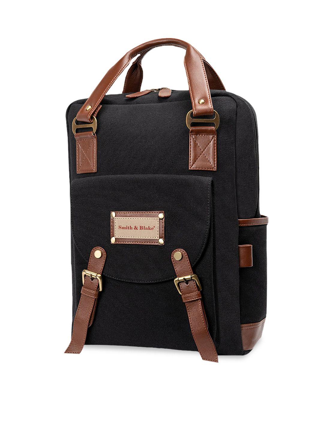 smith & blake unisex black & brown backpack