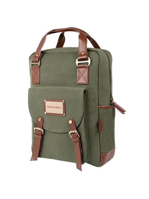 smith & blake 15 ltrs olive medium laptop backpack
