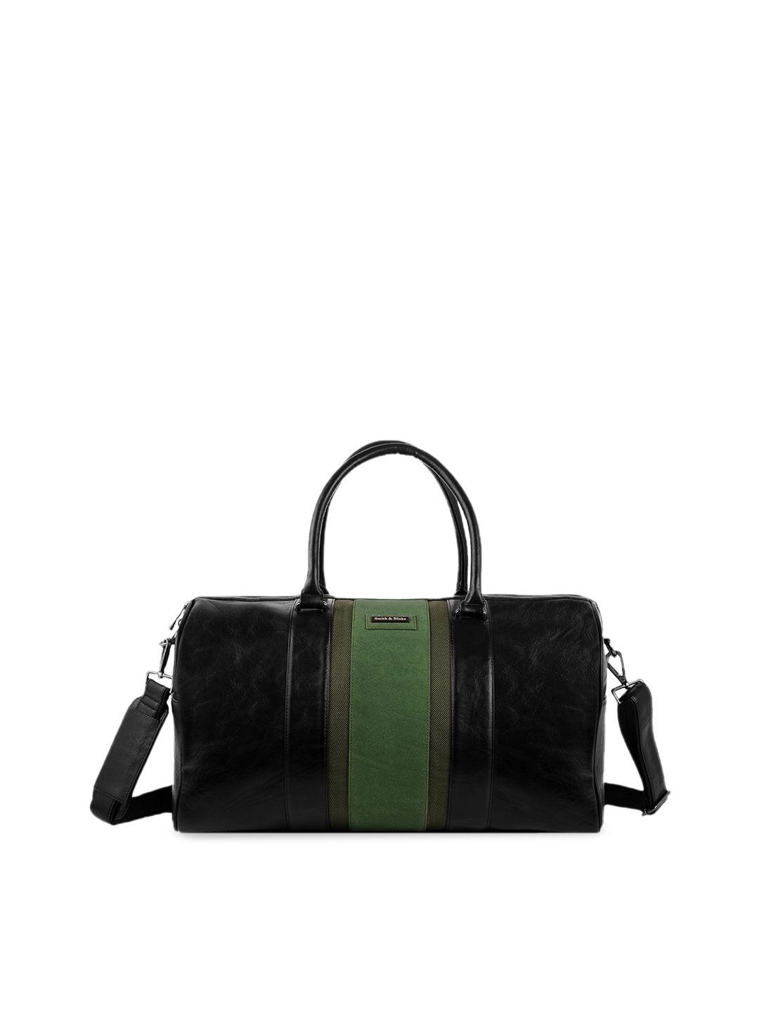 smith & blake black & green solid medium duffel bag