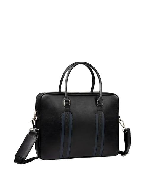 smith & blake black & navy blue medium laptop messenger bag