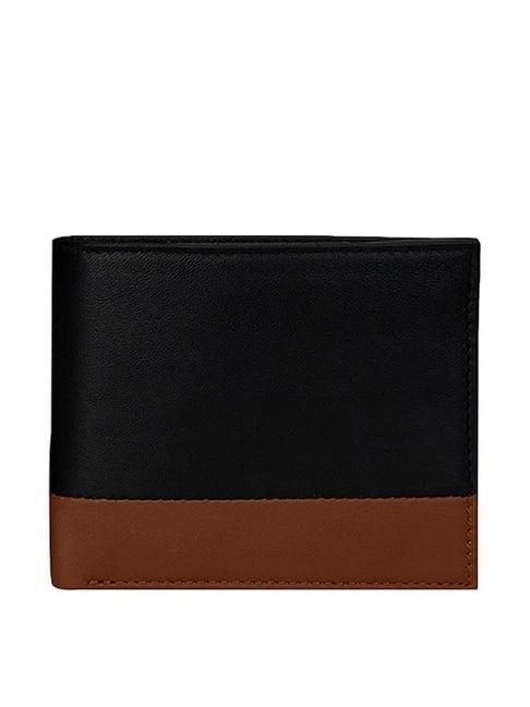 smith & blake black paneled bi-fold wallet for men