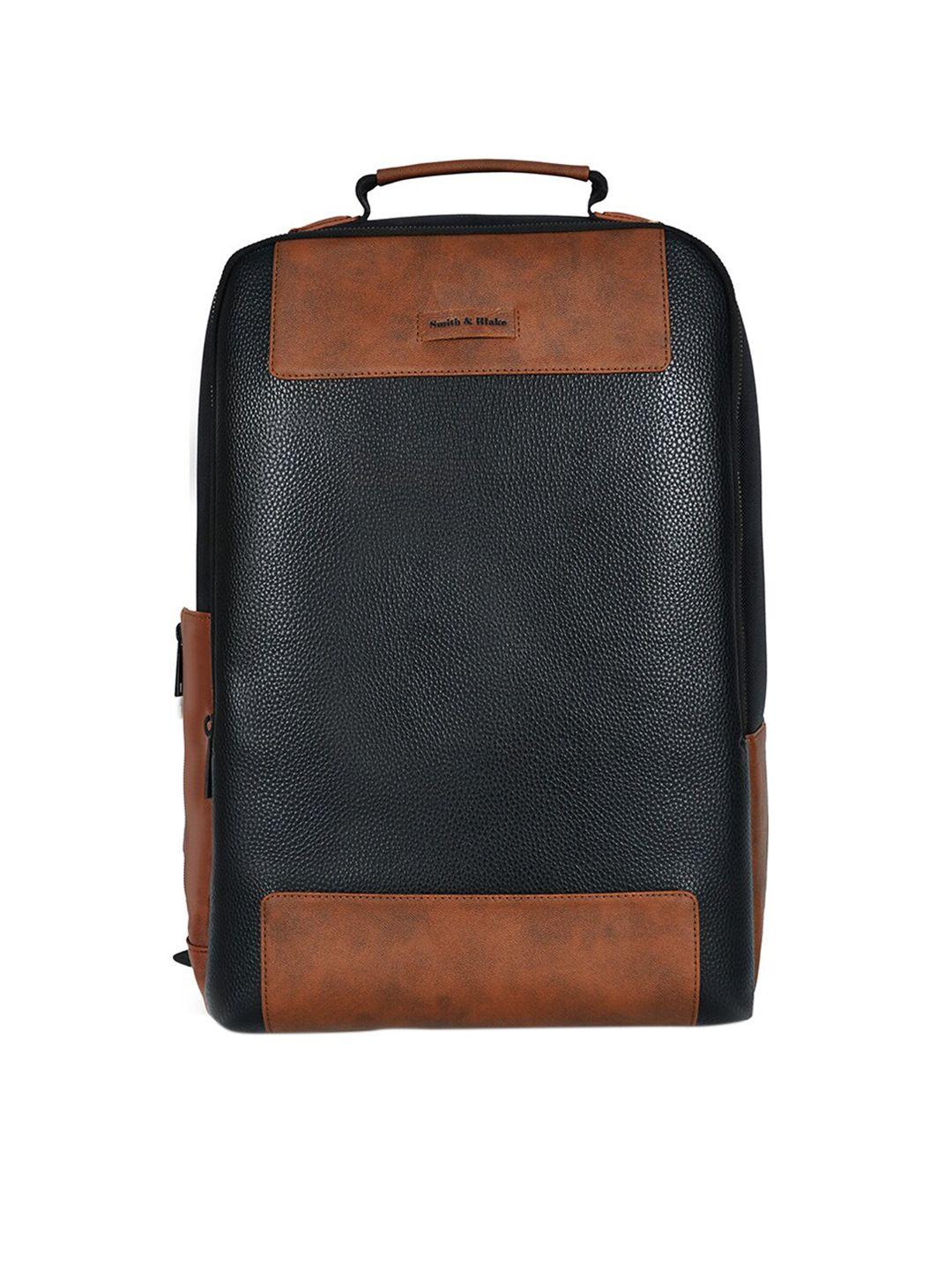 smith & blake unisex black & tan backpack