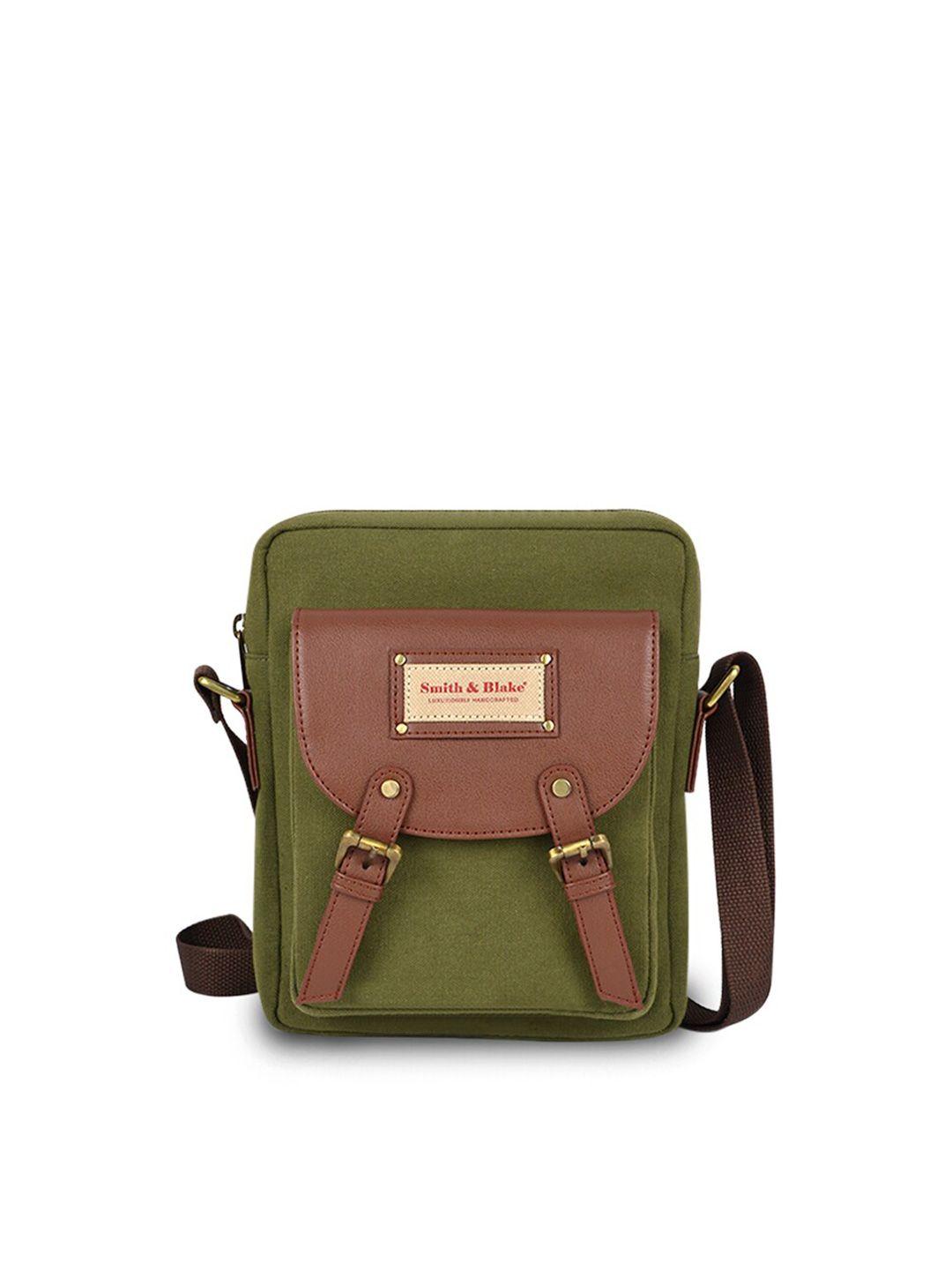 smith & blake unisex green & brown backpack