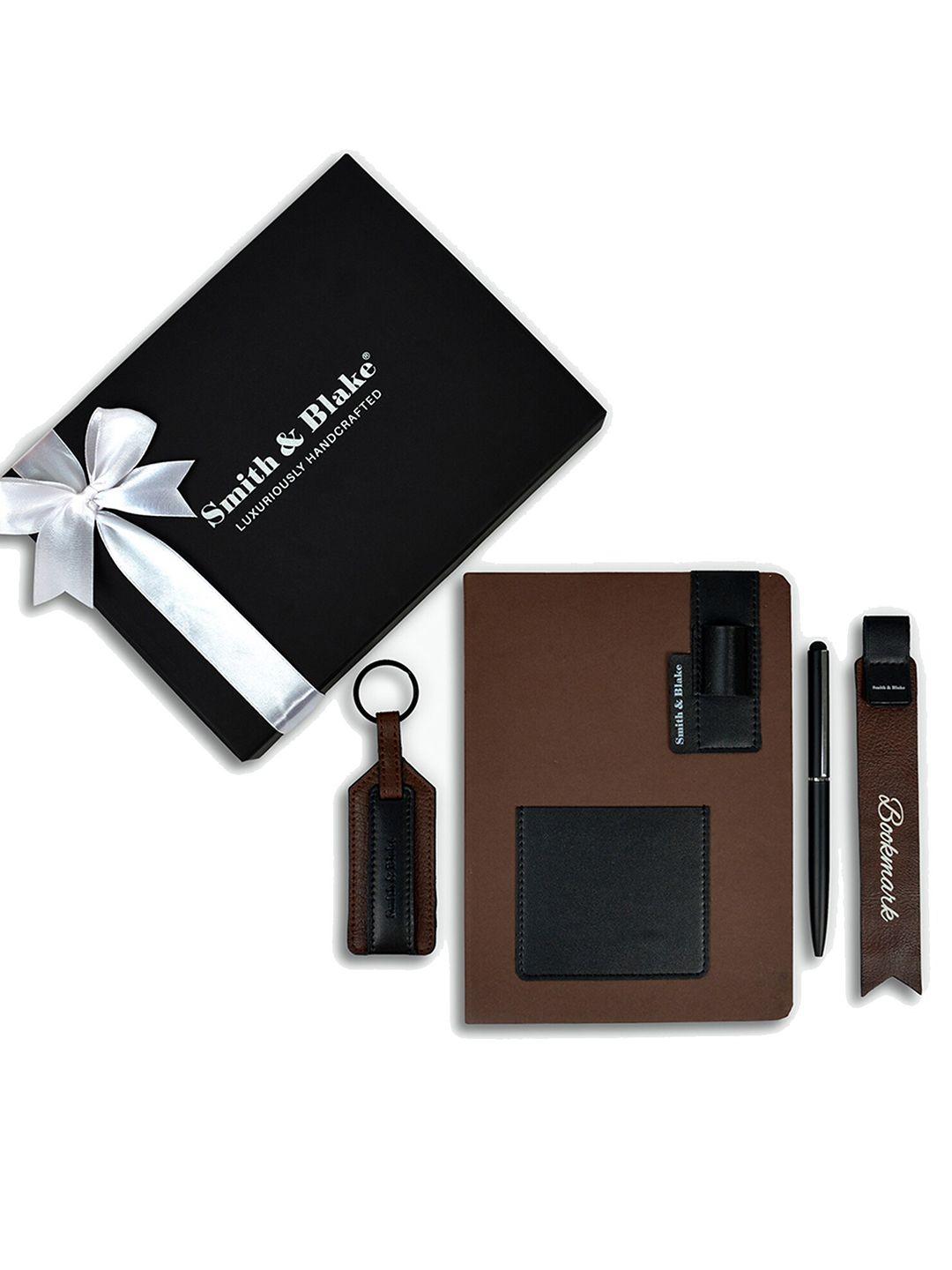 smith & blake unisex leather writers delight accessory gift set