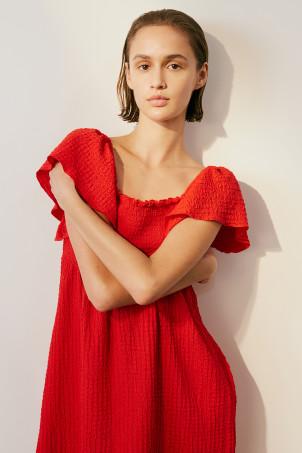 smocked-bodice dress