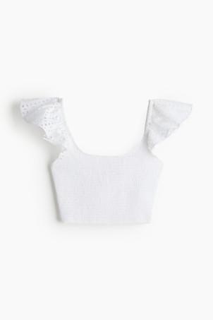 smocked cropped top