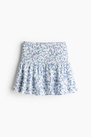 smocked mini skirt