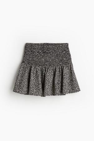 smocked mini skirt