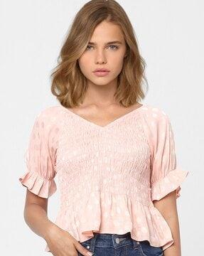 smocked peplum top