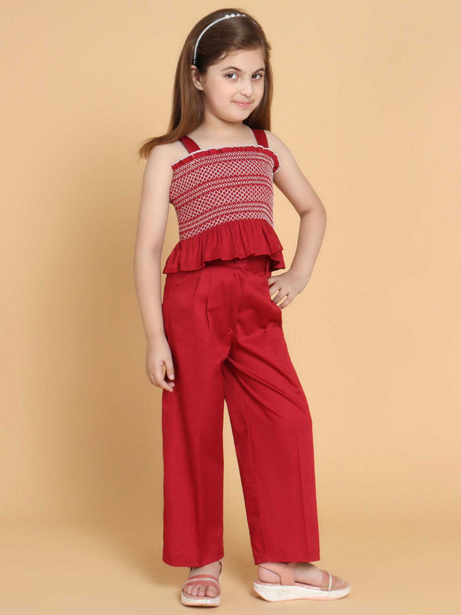 smocked top with pants co-ord set