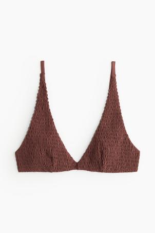 smocked triangle bikini top