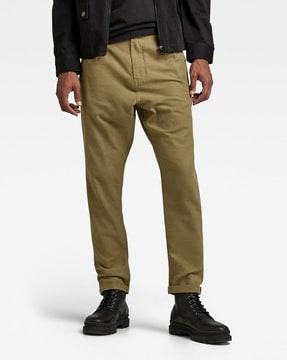 smoke olive tapered fit casual trousers