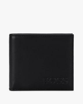 smooth leather billfold wallet with coin pocket