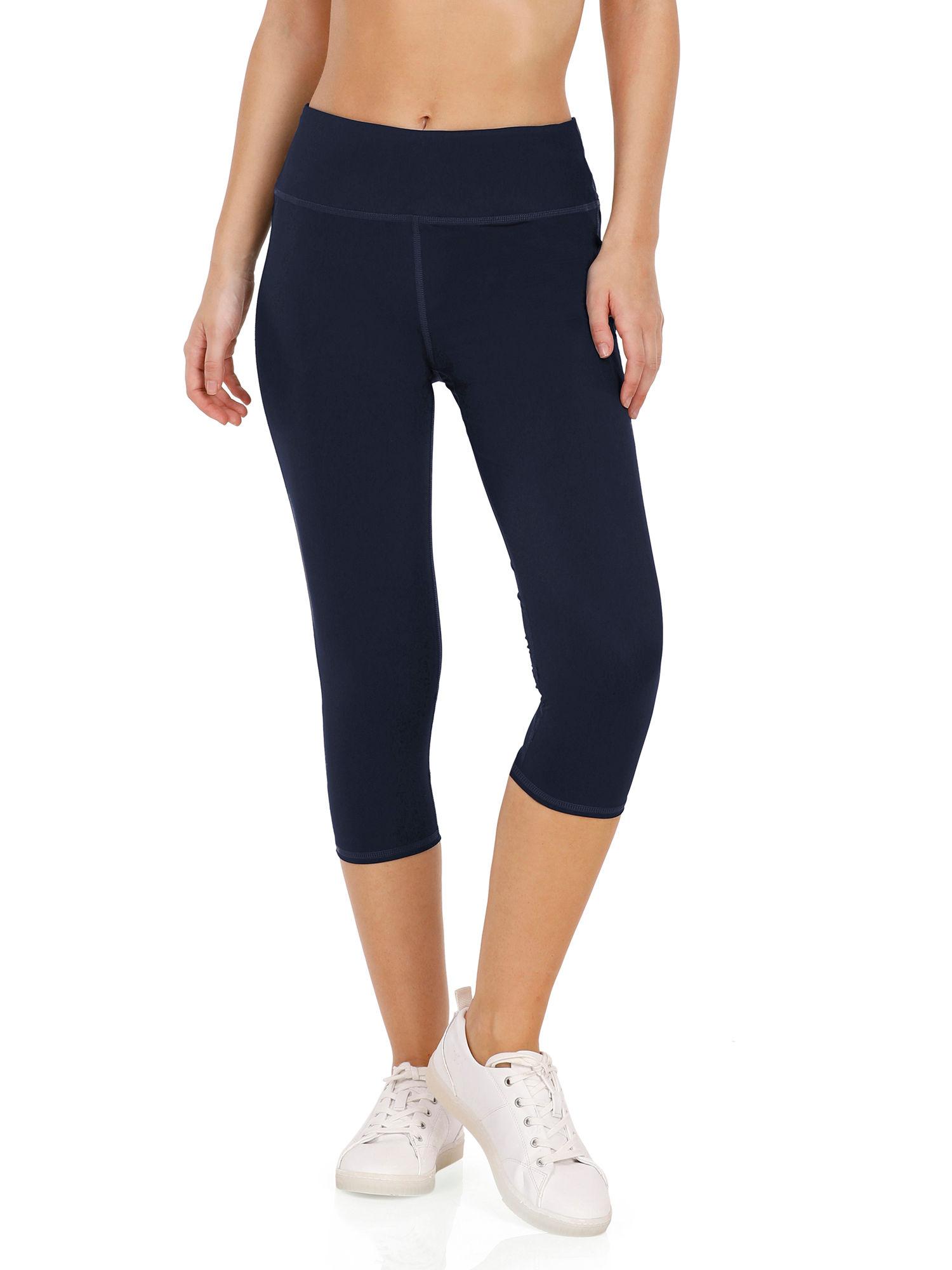 smooth fitness capri pant - blue