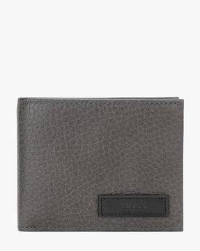 smooth leather textured bi-fold wallet