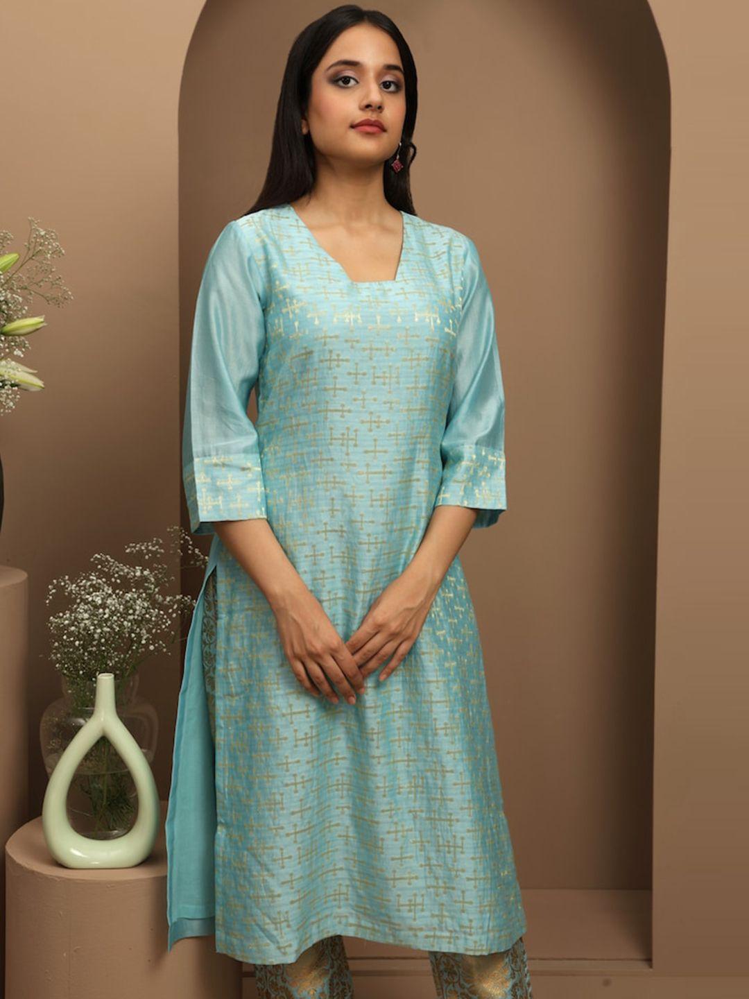 smriti gupta abstract printed chanderi silk kurta