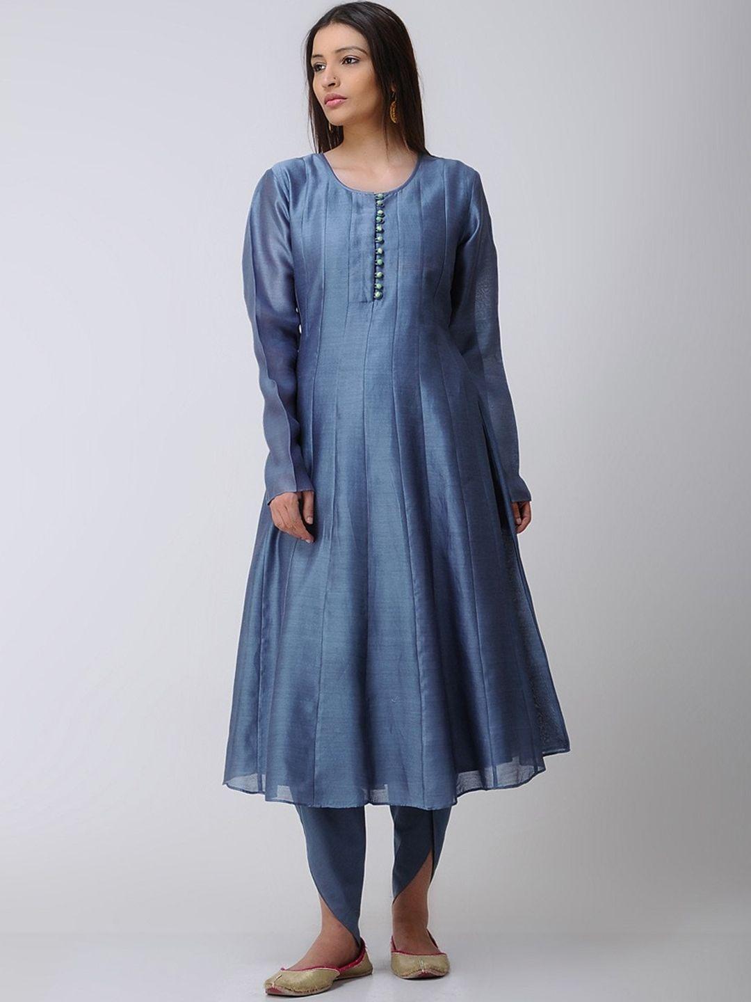 smriti gupta panelled chanderi cotton anarkali kurta